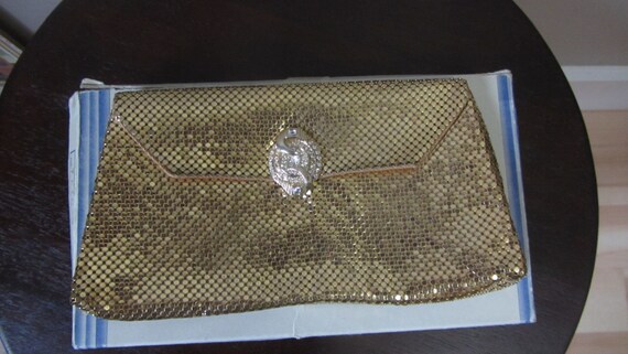 1950s Whiting & Davis gold mesh clutch | 40's 50'… - image 2