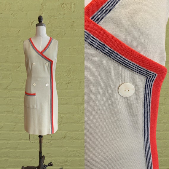 1960s cream Italian knit dress | 60's mid century… - image 1