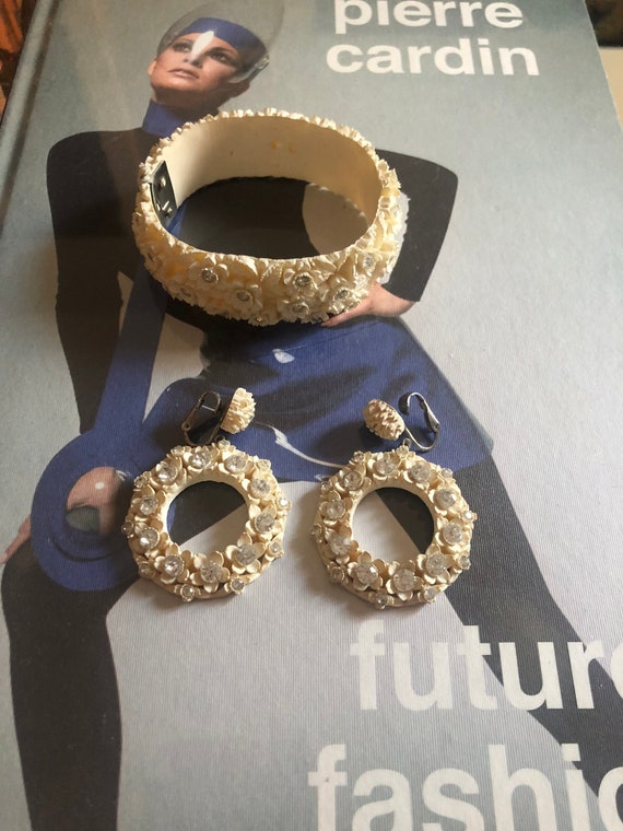 1940s Celluloid Demi Parure Set - 30s 40s Earrings