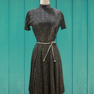 1960s Anne Fogarty metallic dress 60s Cocktail Evening image 6