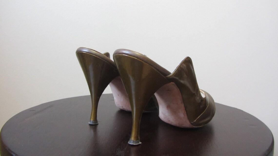 1950s Bronze Spring-o-lator Heels 50's Mid Century MCM - Etsy