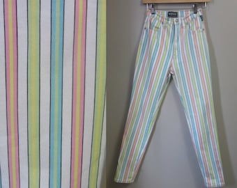 vintage Versace candy striped jeans | 90s Gianni Versace 1995