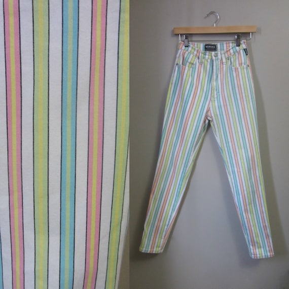 vintage Versace candy striped jeans | 90s Gianni … - image 1