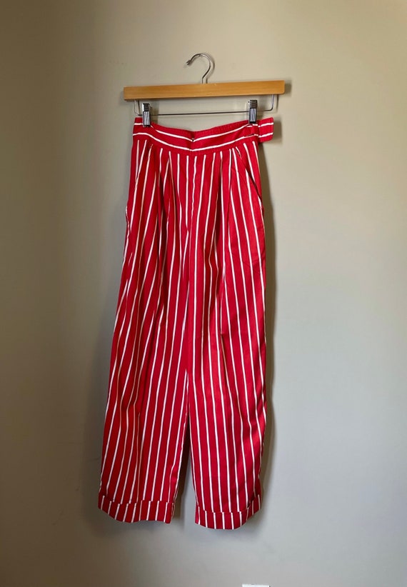 vintage Courrèges striped cotton pants | 70's High Fashion Paris Designer