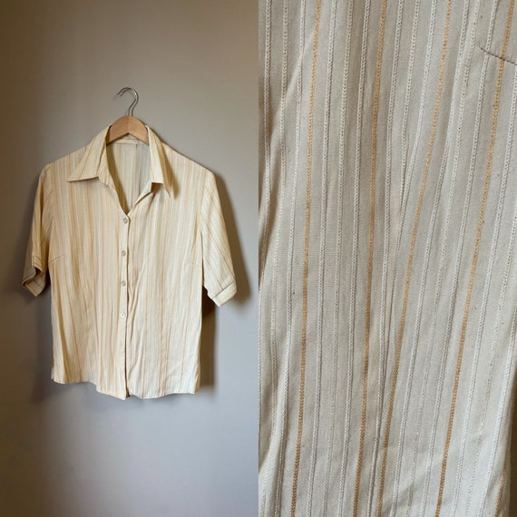 1950s metallic striped cotton shirt - image 10