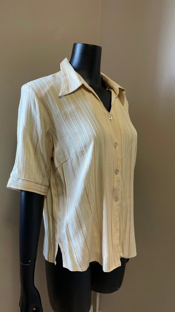 1950s metallic striped cotton shirt - image 6