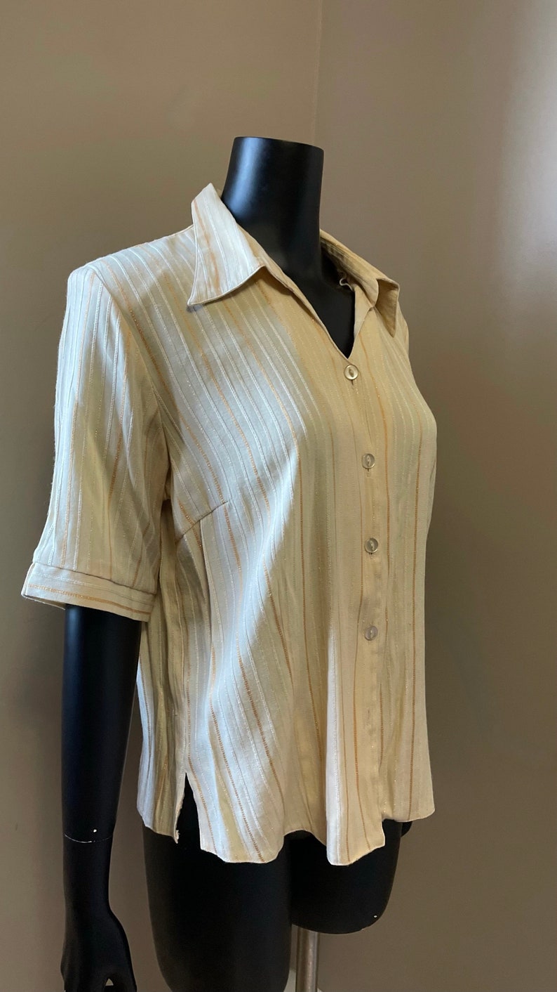 1950s metallic striped cotton shirt image 6