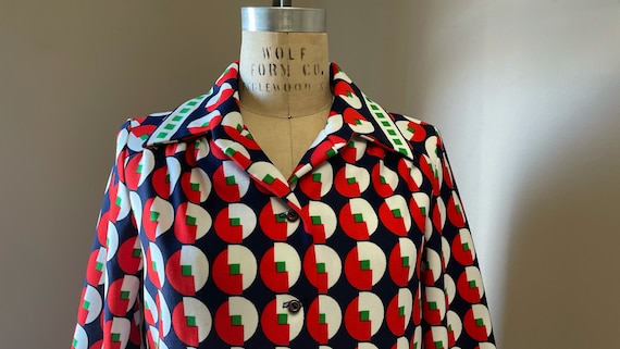 1960s geometric shirt dress | 60's 70's Mod Op Art - image 10