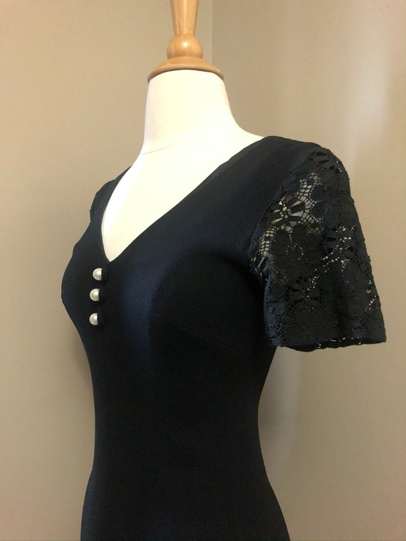 1960s Radley of London black mini dress | 60's Bo… - image 7