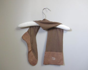 1930s NOS brown silk stockings | antique 30's flapper hosiery