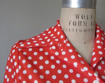 1970s red polka dot blouse & flared pant set | 70's Retro Groovy | Freaky Friday