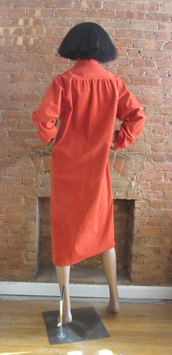 1970s Halston burnt orange ultrasuede dress - image 3