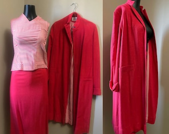 1950s Betty Rose three piece red skirt suit | 50's ladylike chic classic suit