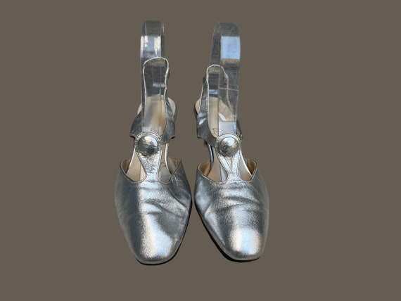 1960s Balenciaga silver heels | 50's 60's Mid Cen… - image 3