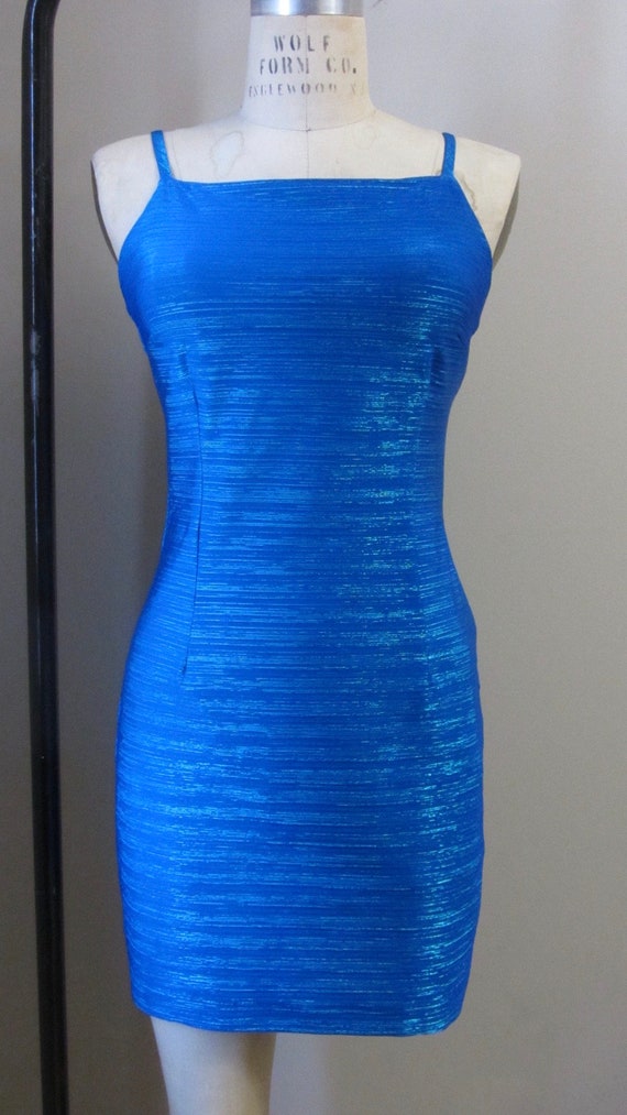 vintage electric blue mini dress | 90s Y2K cluele… - image 2