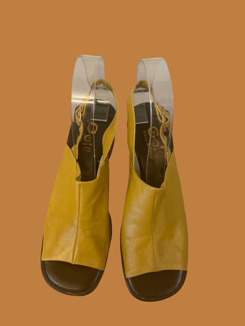 1970s mustard yellow sandals 60's 70's boho hippie image 3