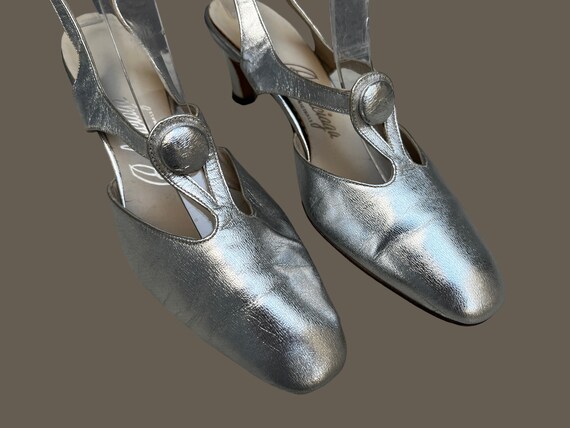 1960s Balenciaga silver heels | 50's 60's Mid Cen… - image 5