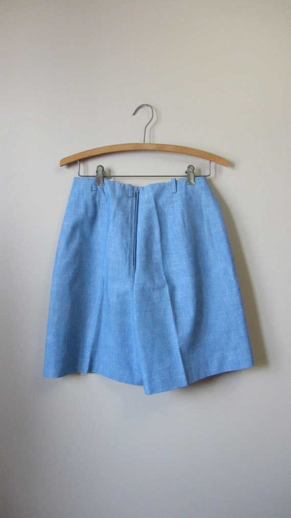 1960s flower patch chambray shorts | 60's Mid Cen… - image 3