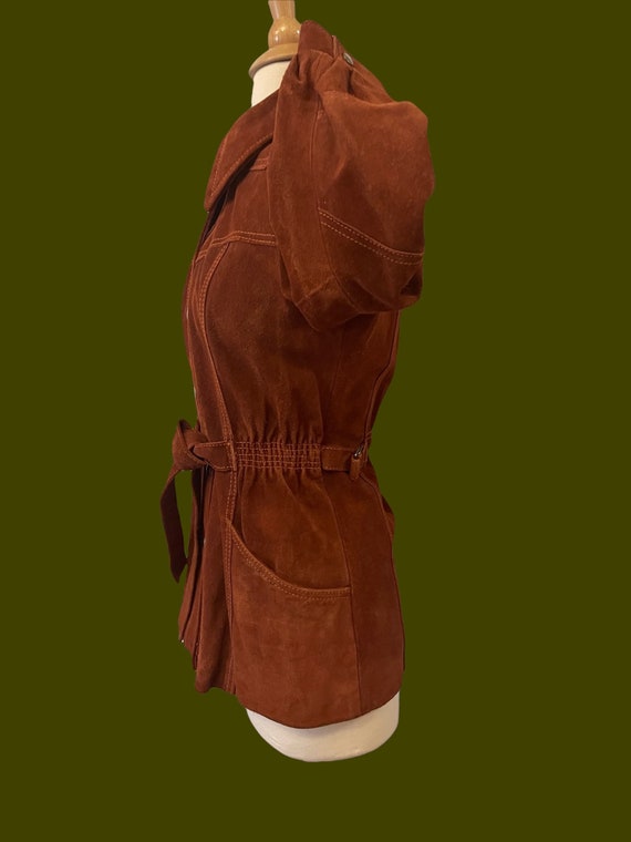 1970s rust suede jacket | 60s 70s boho hippie - image 4