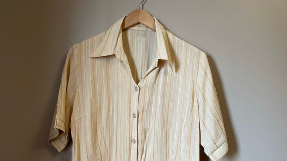 1950s metallic striped cotton shirt - image 4