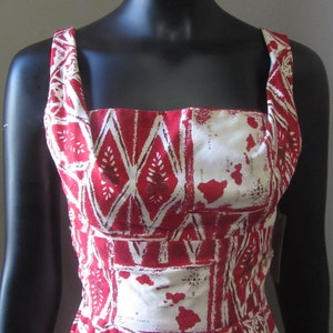 1950s Alfred Shaheen Hawaiian Novelty Print Dress | 50&#39;s Tiki Resort Vacation