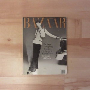 Vintage Harper&#39;s Bazaar Magazine : February 1993 Cover Model Kristen McMenamy