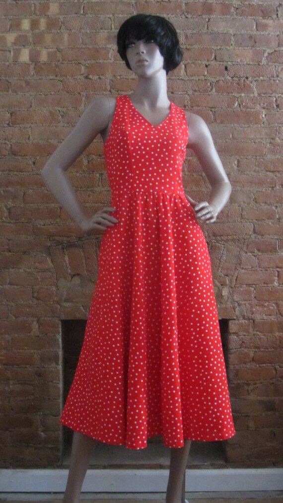 1980s Lanz red polka dot dress | 80's does 50's B… - image 2