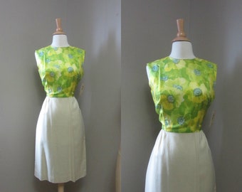 1960s ladylike floral dress | 60's Mid Century Classic Old Hollywood