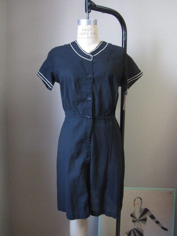 1910s Cotton Swimming Dress | Edwardian Swim Dress