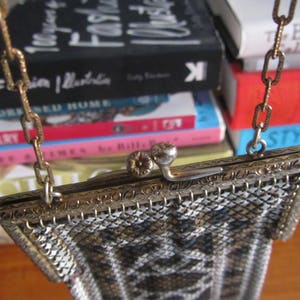 1920s Mandalian mesh purse Antique 20s art deco handbag imagem 9