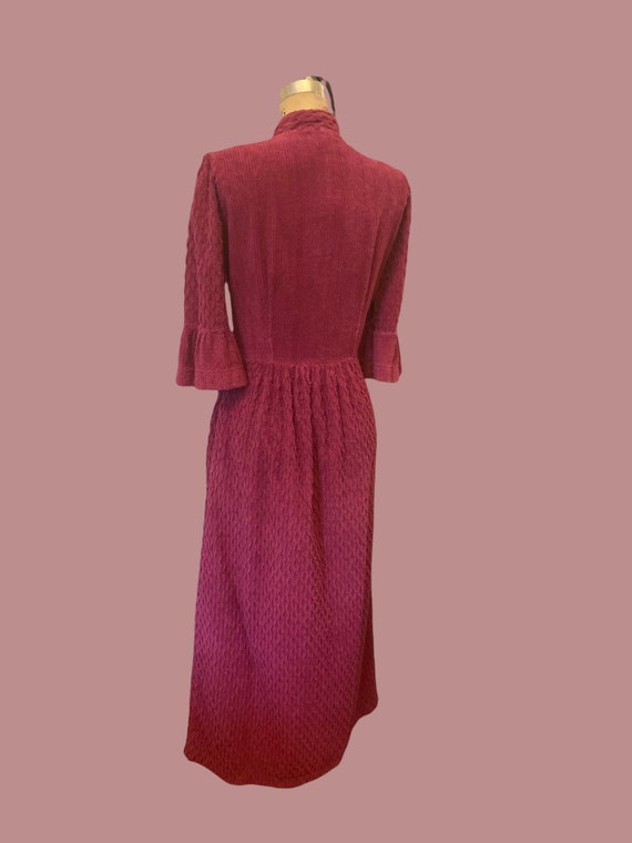 1970s raspberry pink chenille duster  | 60's 70's… - image 6