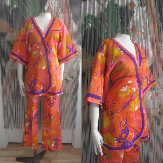 1970s Tori Richard blouse & pant set | 70's Retro
