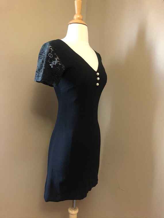 1960s Radley of London black mini dress | 60's Bo… - image 3