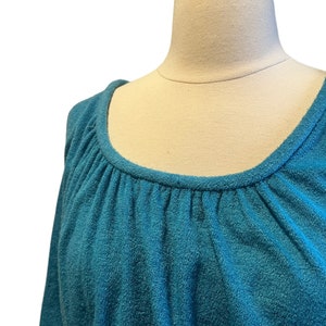 1970s aqua blue terrycloth dress image 8