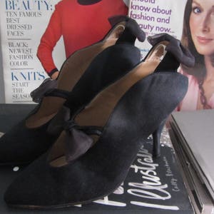 vintage Maud Frizon satin heels 80s Parisienne high fashion runway image 3