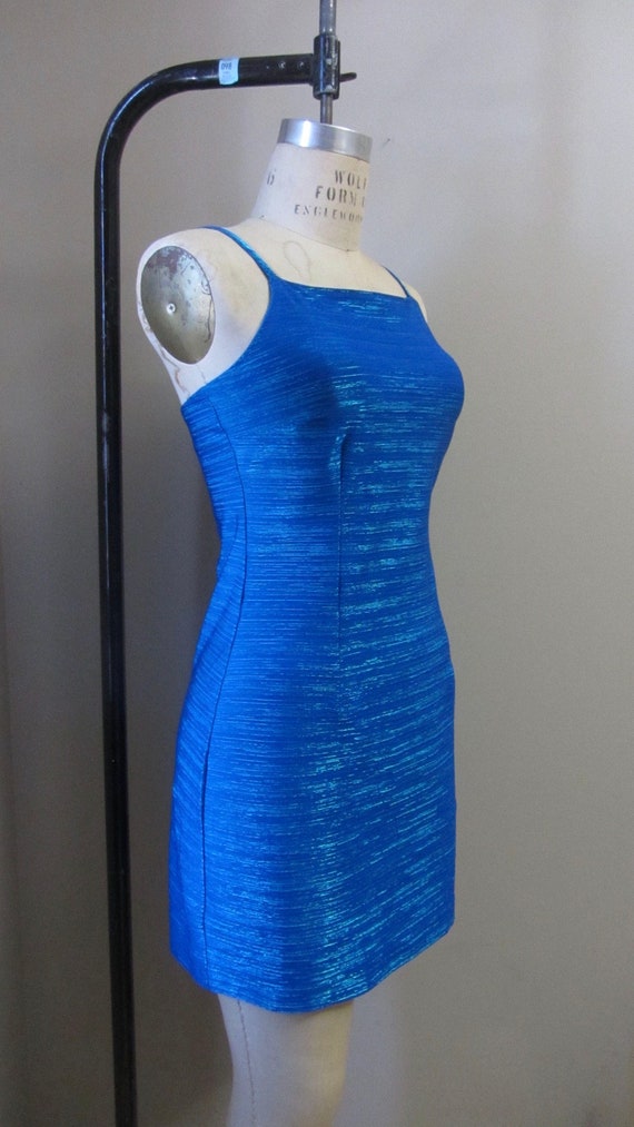 vintage electric blue mini dress | 90s Y2K cluele… - image 3