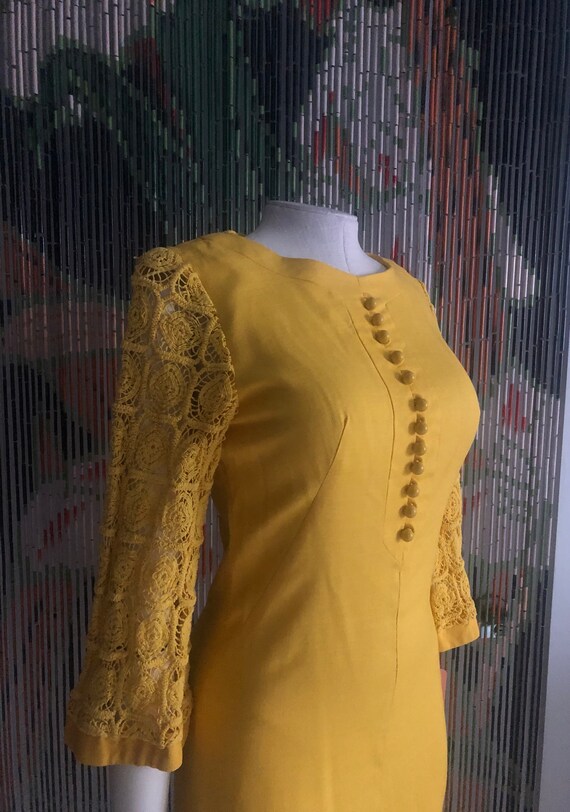 1960s yellow dress | 60's mod mid century - image 6