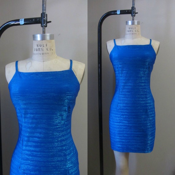 vintage electric blue mini dress | 90s Y2K cluele… - image 1