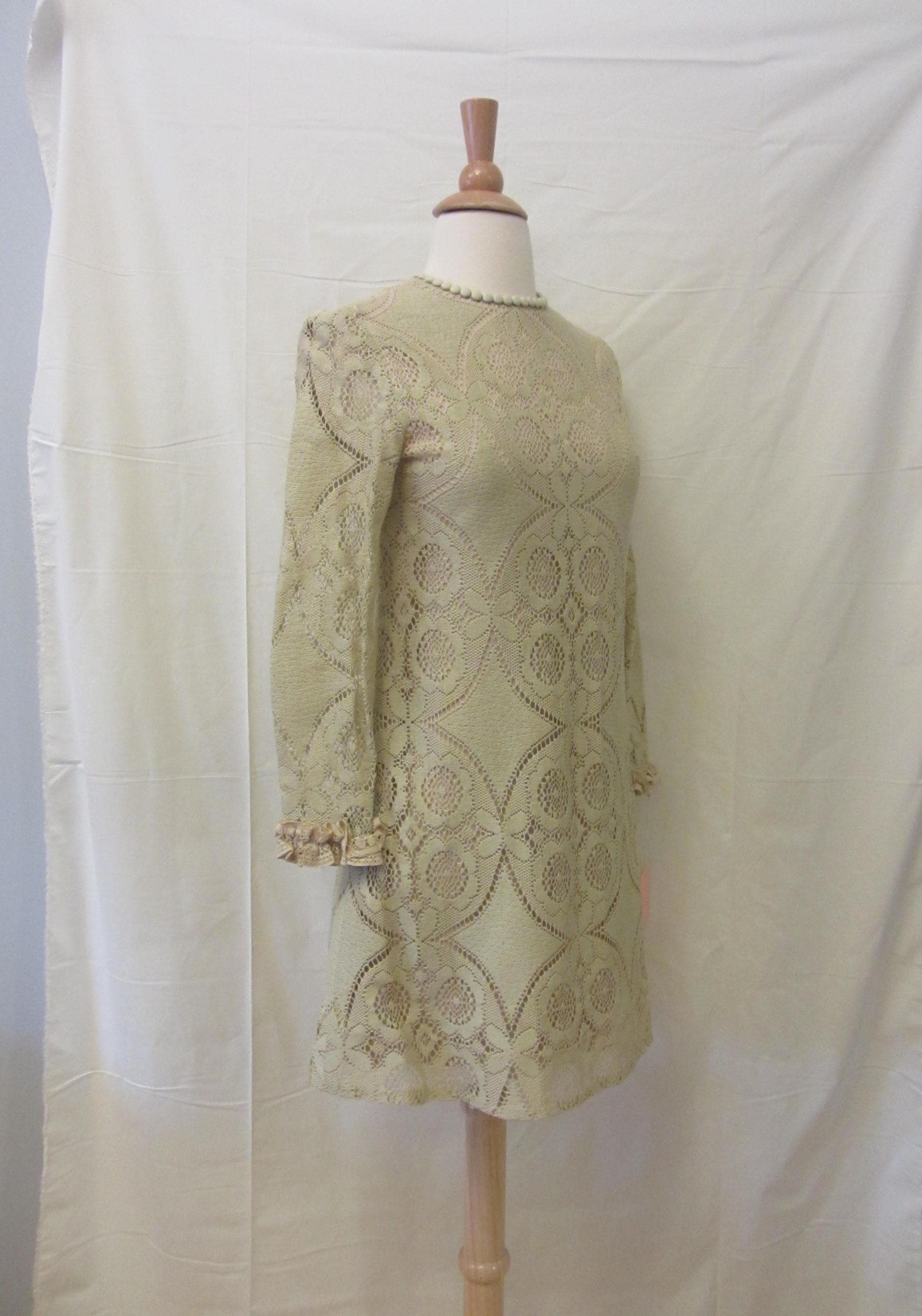 Medium 1960s Mini Dress Real Leather Drop Waist Mod Hippie Shift Boho