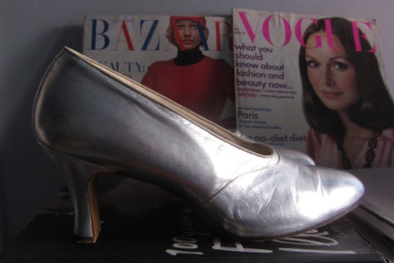 1930s silver leather high heels | 20s 30s art dec… - image 3