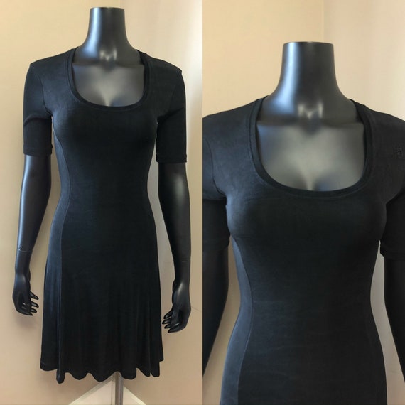 1990s Betsey Johnson black mini dress • 90's grung