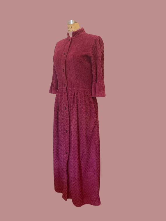1970s raspberry pink chenille duster  | 60's 70's… - image 7