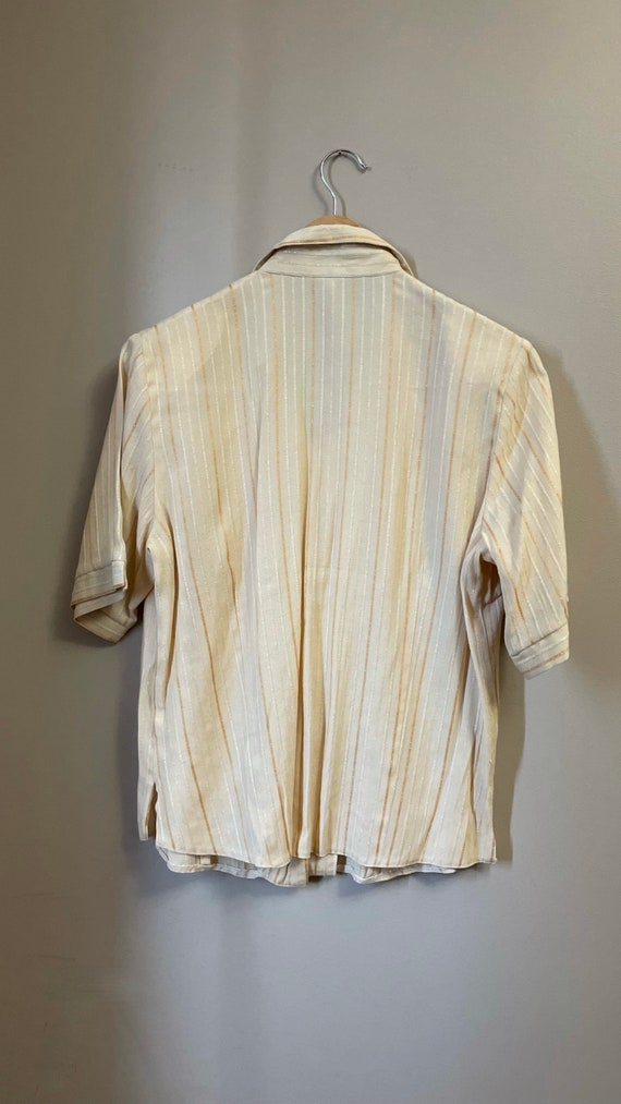 1950s metallic striped cotton shirt - image 3