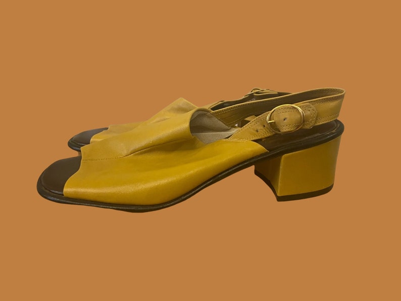 1970s mustard yellow sandals 60's 70's boho hippie image 10