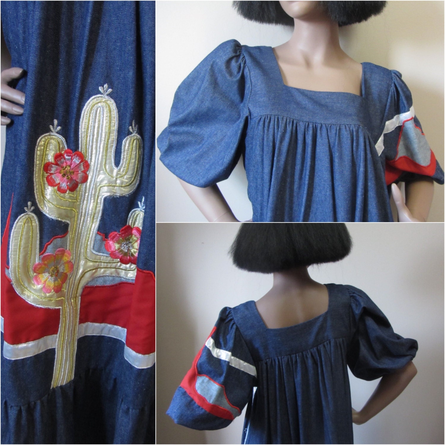 1980s Ramona Rull Denim Dress 70's 80's Boho Hippie Rare Designer ...