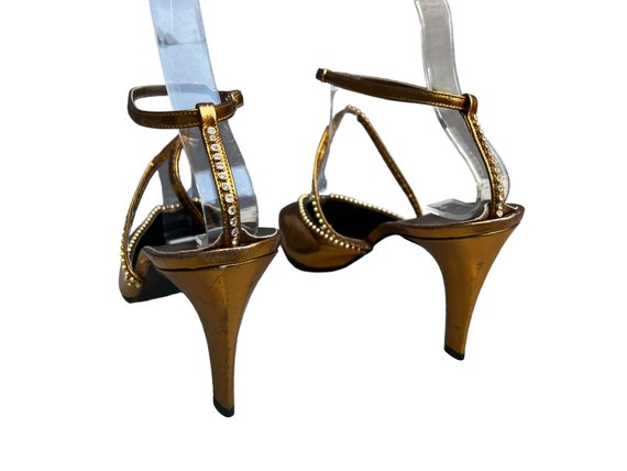 vintage Yves Saint Laurent metallic high heels | … - image 10