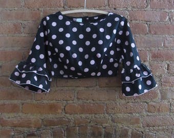 1960s polka dot crop top | 60's 70's Retro Groovy Mod | Dee-Groovy!