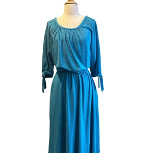 1970s aqua blue terrycloth dress image 2