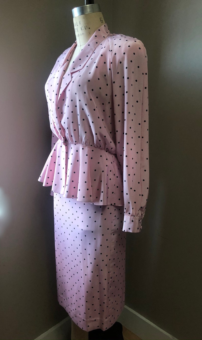 Vintage Lilli Ann polka dot skirt suit image 5