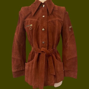 1970s rust suede jacket 60s 70s boho hippie image 2